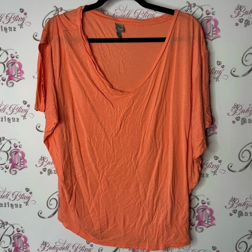 Bench tshirt flowy oversized Orange short sleeve top logo decal